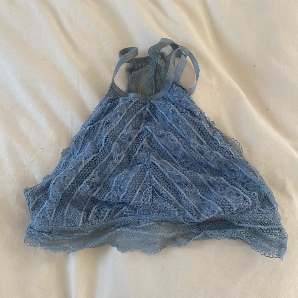 aerie High Neck Lace Halter Bralette